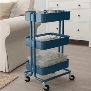 RARE IKEA Raskog Utility Cart Dark Blue discontinued